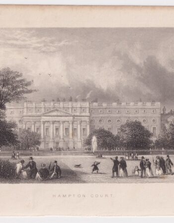 Antique Engraving Print, Hampton Court, 1830