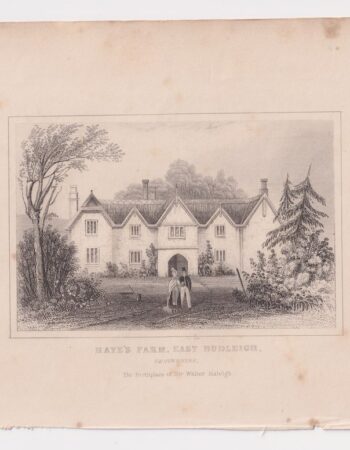 Antique Engraving print,Haye's Farm, Est Budleigh, 1845