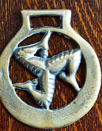 Antique Horse brass Triskelion design