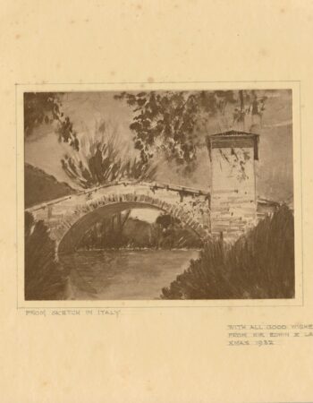 Rare Vintage Print, From Sketch in Italy, 1932