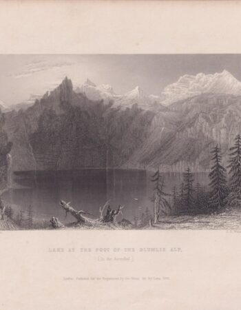 Antique Engraving Print, Lake at the Foot of the Blumlis Alp, 1836