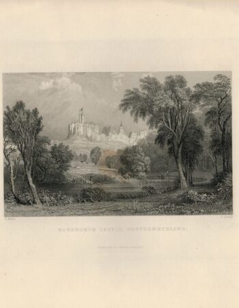 Antique Engraving Print, Warkworth, Caste, Northumberland, 1837