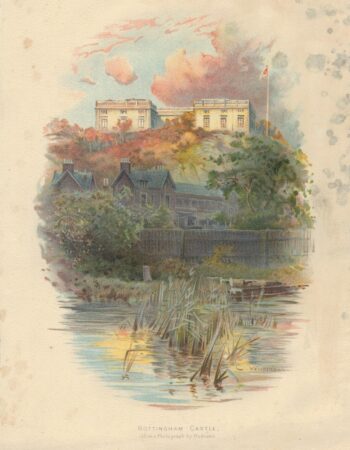 Vintage Print, Nottingham Castle, C. Wilkinson, 1895