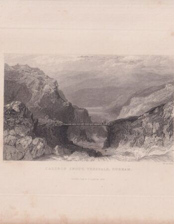 Antique Engraving Print, Caldron Snout, Teesdale, Durham, 1834
