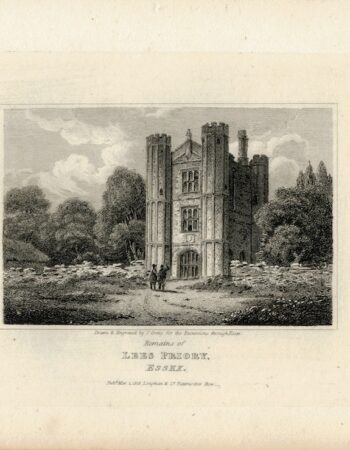 Antique Engraving Print, Lees Priory, Essex, 1818