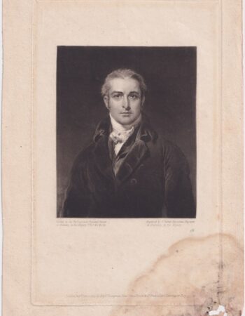 Antique Engraving Print, Portrait Mezzotinto, 1825
