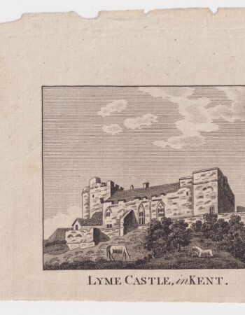 Antique Engraving Print, Lyme Castle, in Kent, 1790