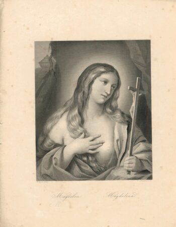 Rare Antique Engraving Print, Magdalena, 1845