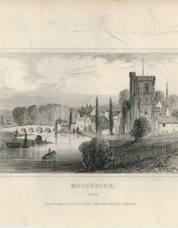 Antique Engraving Print, Maidstone, Dugdales, 1845