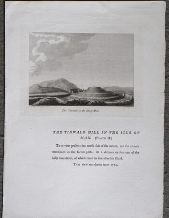 Antique Engraving Print, The Tinwald Hill in the Isle of Man, 1774