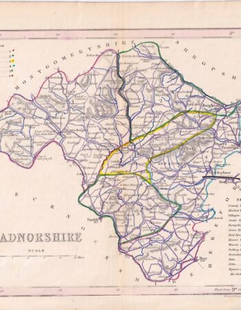 Antique Map, Radnorshire, 1850 ca.