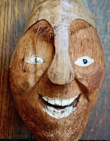 Vintage Hawaiian Coconut Mask, 1940 ca.