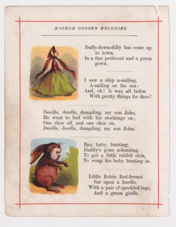 Vintage print from Mother Goose’s Melodies, 1890 ca.