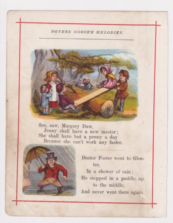 Vintage print from Mother Goose’s Melodies, 1890 ca.