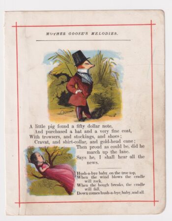 Vintage print from Mother Goose’s Melodies, 1890 ca.