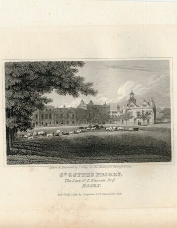 Antique Engraving Print, St.Osyth's Priory, the Seat of F. Nassau, 1818