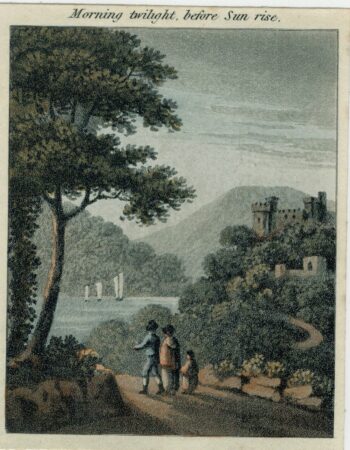 Rare Antique Engraving Print, Morning twilight before Sun rise, 1830