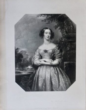 Antique Engraving Print, The Hon.ble M.rs Neave, 1845