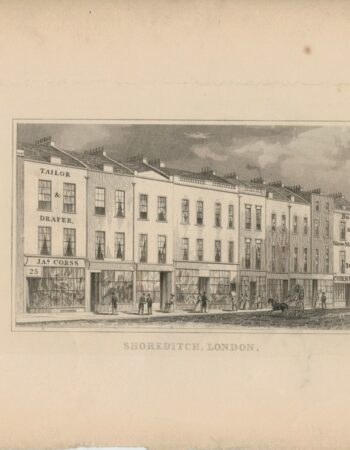 Antique Engraving Print, Shoreditch, London, 1820 ca.