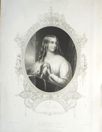 Rare Antique Engraving Print, Holy Eyes, 1867