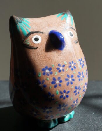Vintage Handmade Signed Terracotta Owl