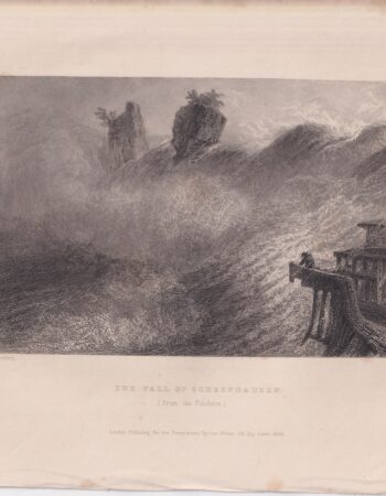 Antique Print, The Fall of Shaffhausen, 1836