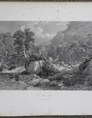 Antique Engraving Print, On the Lyn, 1870 ca.