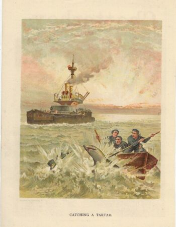 Antique Print, Catching a Tartar, 1890