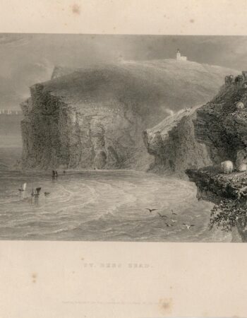 Antique Engraving Print, St. Bees Head, 1841