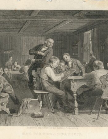 Rare Antique Engraving Print, Bad Pay for a Portrait, 1840 ca.