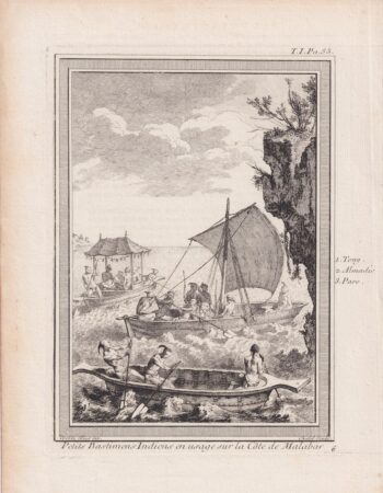 Antique Engraving Print, Petit Bastiments Indiens..., 1750