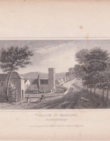 Antique Engraving Print, Village of Ragland, 1840 ca.