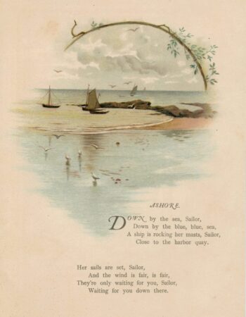 Antique Print, Ashore, 1890 ca.
