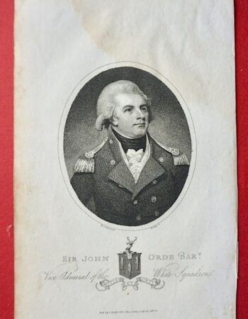 Antique Engraving Print, Sir John Orde Bart. 1804