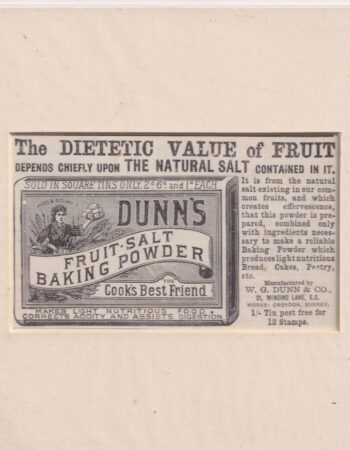 Antique Print, Dunn's Fruit Salt Baking Powder, 1890