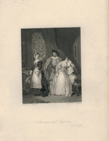 Antique Engraving Print, Katharina and Baptista, 1836