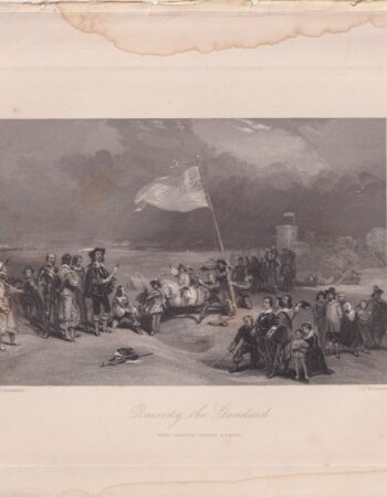 Antique Engraving Print, Raising the Standard, 1836 ca.