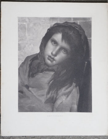 Vintage Engraving Print, Day Dreams, 1909 ca.