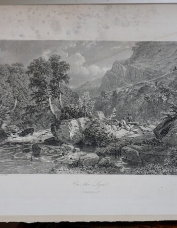 Rare Antique Engraving Print, On the Syn, 1842