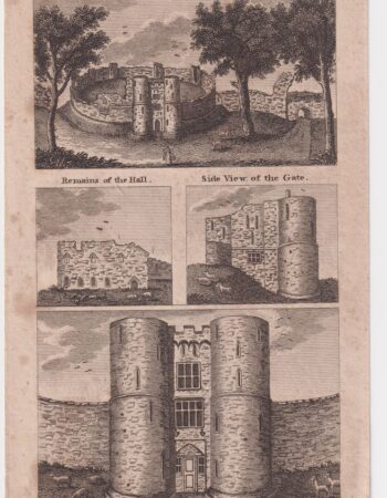 Antique Engraving Print, Saltwood Castle, 1802