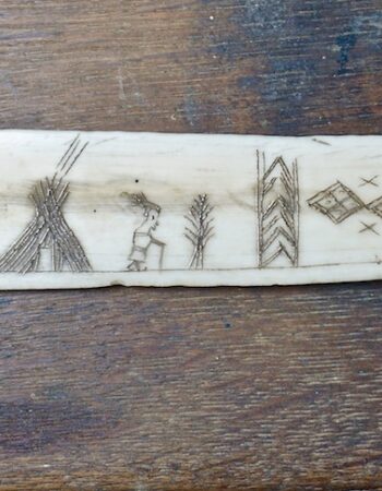 Antique Whale Bone Handmade Scrimshaw Sami Knife