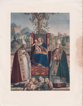 Antique Print,  Madonna with child, 1876