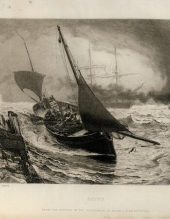 Very Rare Antique Engraving Print, Saved, 1841