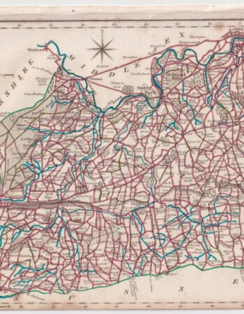 Antique Map, Hampshire, Berkshire, Middlesex, Kent, Sussex, 1820 ca.