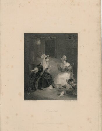 Rare Antique Engraving Print, Scandal, 1830 ca.