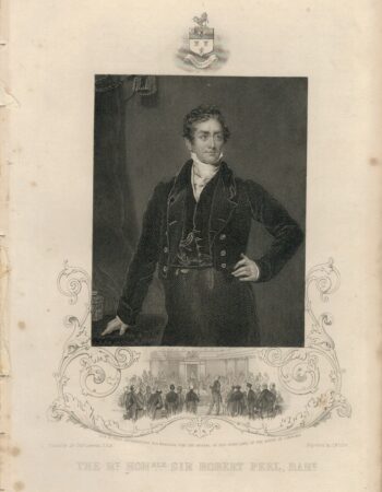 Antique Engraving Print, Sir Robert Peel, 1850