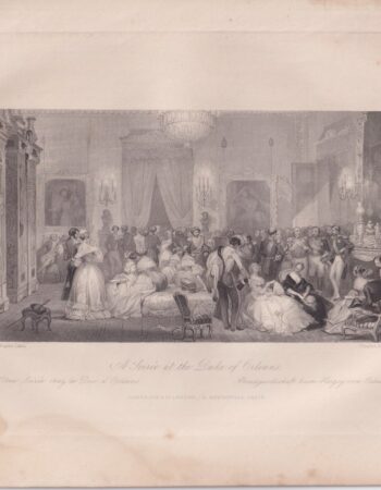 Antique Engraving Print, A  Soirée at the Duke of Orleans, 1840