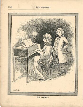 Vintage Print, The Spinette, Louis Wais, 1890