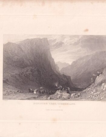 Antique Engraving Print, Honister Crag, Cumberland, 1834