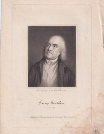 Antique Engraving Print, Jeremy Bentham, 1823